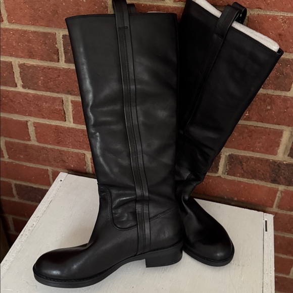 Jessica Simpson Vanitya Leather Pull Up Black Knee High Boots - Picture 3 of 10